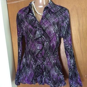 Apt. 9 Sheer Polyester Ruffle Blouse NWT!